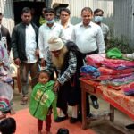 Winter clothes distributed among the children and students of the Dalit class Ravi Das family at Gaibandha